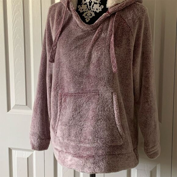 Member's Mark Sweaters - Member's‎ Mark Women's Cozy Plush Pullover Hoodie Wine/Cream Size S